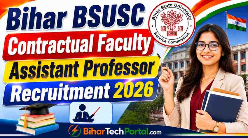Bihar BSUSC Contractual Faculty Assistant Professor Recruitment 2026